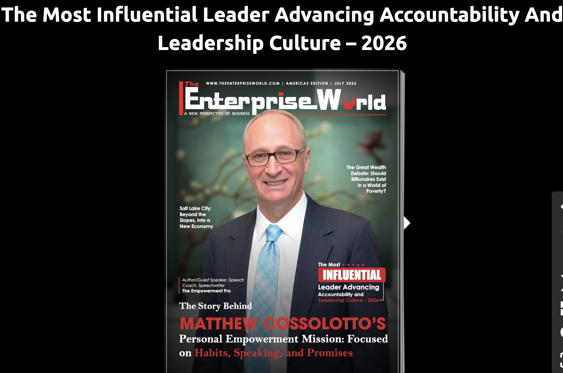 Cossolotto Cover Enterprise World Magazine July 20